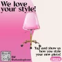 Urban Shop Office Chair, Acrylic and Metal Frame, Hot Pink - Image 6