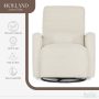 Evolur Holland Upholstered Swivel Glider | Rocker I Included Lumbar Pillow I Modern Design, Thunder - Image 2