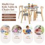 5-Piece Kids Wooden Curved Back Activity Table and Chair Set with Toy Bricks - Image 5