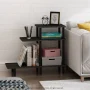 Furinno Turn-N-Tube 3-Tier Sofa Side Table, Espresso/Black - Image 1