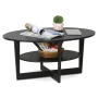Furinno 15020WN Jaya Oval Coffee Table, Walnut Color - Image 5