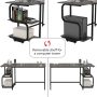 Teraves Reversible Computer Desk for Small Spaces with Shelves,Gaming Desk Office Desk for Home Office (47in, Black Oak) - Image 1
