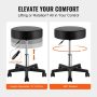 Uimoso Round Rolling Stool Swivel Stool with Wheels PU Leather Height Adjustable - Image 4