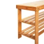 18 in. H x 35 in. W 8-Pair Wood Color Bamboo Stool Shoe Storage Bench - Image 2