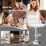 Armless PU Leather Bar Stool with Adjustable Height and Swivel Seat - White - Image 5