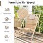Solid Fir Wood Lounge Chair with 3-Level Adjustable Backrest and Soft Padded Headrest - Image 4