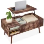 Best Choice Products Wooden Mid-Century Modern Lift Top Coffee Table w/ Hidden Storage, Removable Shelf - Brown - Image 1