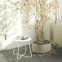 CERBIOR Metal Tray End Table, Round Accent Coffee Side Table, Anti-Rust and Waterproof Outdoor Small Side Table, Indoor Modern Sofa Side Table Bedside Table for Living Room Bedroom Balcony (White) - Image 5