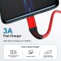USB C Cable 1ft 3Pack, USB A to Type C Charger Fast Charging, USB C Charger Cable Nylon Braided USB C Cord for iPhone 15/15 Plus/15 Pro/15 Pro Max, Samsung Galaxy S23/S22/S21/S20, Note 10 9-Red - Image 3