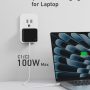 Nekmit 100W Flat USB C Charger Block, 3-Port GaN Fast Wall Charger(2*USB-C & 1*USB-A), USB C Wall Plug with Fixed Prongs for iPhone 17/16, MacBook Pro/Air, iPad, Galaxy and More - Image 2