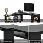 43.25 in. L-Shaped Black Writing Computer Desk with Storage Shelves - Image 6