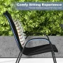 Stackable Outdoor Dining Chairs with Armrests and Breathable Fabric Seat for Pool Side Backyard Set of 4 - Image 5