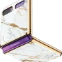 SaharaCase - Luxury Carrying Case for Samsung Galaxy Z Flip and Z Flip 5G - White/Gold - Image 2