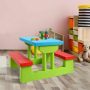 Kids Picnic Folding Table and Bench Set with Umbrella - Image 5