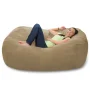 Bean Bag Chair Lounger - Large 6-Foot Shredded Memory Foam Bean Bag Chair - Removable, Machine Washable Microfiber Cover - Cozy 2-Person Breton Brand Sofa Lounger for Reading, Relaxing, and Gaming, in Multiple Colors and Fabrics - Image 2