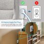 10 ft Long Extension Cord, NTONPOWER Travel Power Strip Flat Plug, 3 Outlet 2 USB Desktop Charging Station Wall Mount for Home Office, Dorm Room and Cruise Ship, White - Image 4
