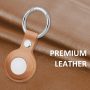 Wenmer AirTag Case, Protective Case for AirTag, Anti-Lost Protective Cover with Keychain, Leather AirTag Cases for Phone Finder Key Finder, Brown - Image 3