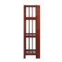 38 in. Mahogany Wood 3-shelf Folding Etagere Bookcase - Image 5