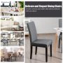 Set of 2 Fabric Upholstered Dining Chairs with Nailhead - Image 2
