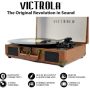 Brown Portable Suitcase Record Player Bluetooth Vinyl Record Player Suitcase New - Image 3