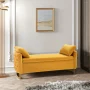 Aristides Modern 58.5"W Upholstered Tufted Flip Top Storage Bench with Two Pillows - Image 2