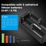 Dottmon 18650 Battery Charger 2 Slot 18650 16340 16650 17650 17670 18350 18490 18500 20700 21700 26650 3.6V/3.7V Li-ion Rechargeable Battery USB Charger - Image 6