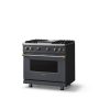 Viking - 36 in. Wide Pro 5 Series 5.1 Cu. Ft. Freestanding Sealed 4 Burner LP Gas Convection Range - Cast Black w. Brushed Brass - Cast Black - Image 2