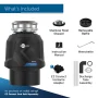 InSinkerator - Power Series 3/4 HP Continuous Feed Garbage Disposer with Power Cord - Black - Image 3
