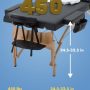 BestMassage Table Massage Bed Spa Bed 73 Inch Heigh Adjustable 2 Folding Portable Massage Table W/ Carry Case Salon Bed - Image 5