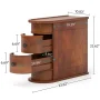 Eric 24 in. Brown Solid Wood Chairside End Table, Two-Drawer Narrow Side Table, Fully Assembled - Image 3