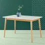 Desert Fields Jen 47" Indoor Wood Dining Table, Natural - Image 1