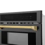 ZLINE - Autograph 30 in. 1.6 cu. ft. Built-in Convection Microwave Oven with Sensor Cooking in Black Stainless w/ Gold Accents - Black Stainless Steel - Image 3