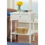 Shaker Cottage 24 in. Rectangle Wood End Table with Shelf and Drawer, Charcoal Gray Accent Table or Nightstand - Image 6