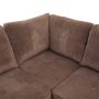 Aukfa 3 Piece L-shape Sectional Sofa Couch w/ Storage Ottoman, 2 Pillows, Pineapple Velvet, Brown - Image 6