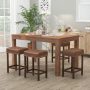 Brown 24 Inch Upholstered PU Leather Bar Stools Set of 2 - Image 5