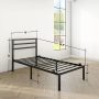 Golden Gate Beds Metal Platform Bed Frame with Headboard, Heavy Duty Steel Slats, No Box Spring Required, Noise-Free, Easy Assembly, Minimalist Design with Under-Bed Storage - Twin size, Black Finish - Image 2