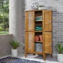 Maho 32 in. W x 22 in. D x 64 in. H Wood Golden Brown Teak Storage Cabinet - Image 2