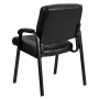 Flash Furniture Haeger Adult LeatherSoft Tufted Executive Reception Chair with Padded Armrests, Black LeatherSoft Upholstery, Black Frame - Image 6