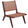 Set of 1/2 Woven Leather Accent Chairs with Wood Frame - Image 6