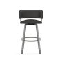 Stinson 26 in. Glossy Grey Metal Charcoal Mat Black Polyurethane Counter Stool - Image 5