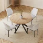 Kiayanna 46.4" Round Table Metal Legs Dining Table Set with 4 Dining Chairs - Image 3
