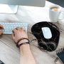 Ergonomic Mouse Pad with Wrist Rest Support Gel with Coaster, Cute Wrist Pad with Non-Slip Rubber Base, Easy Typing & Pain Relief, Black White Marble - Image 3
