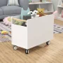 KidSpace 24 in. W x 19 in. H White 1-Cube Wheeled Mobile Toy Organizer - Image 2