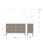 Prepac Milo Mid-Century 6 Drawer Wooden Double Dresser, 16.75" x 52.5" x 33", White - Image 5