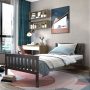 Twin Size Wood Platform Bed with Headboard - Image 1