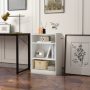 3-Tier Bookcase Open Display Rack Cabinet with Adjustable Shelves - White - Image 2