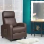 Costway Spring PU leather for Home Theater Adjustable Recliners with Padded Seat, Brown - Image 1