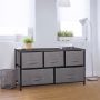 HomGarden Modern 5-Drawer Storage Dresser, Wide Chest Fabric Organizer Furniture Light Gray - Image 2