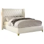 Meridian Furniture Soho Solid Wood and Vegan Leather King Bed in White - Image 4