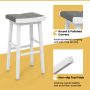 2 Pieces 26/31.5 Inch Upholstered Saddle Barstools with Padded Cushions - Image 5